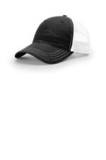 Richardson Garment Washed Trucker 111 Black/ White