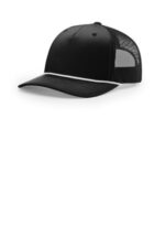 Richardson Five-Panel with Rope 112FPR Black/ White