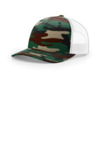 Richardson Printed Five-Panel Trucker 112PFP Green Camo/ White