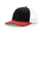 Richardson Trucker Cap 112 Black/ White/ Red