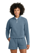 Comfort Colors Women's Mid-Length 1/4-Zip Sweatshirt 1580L Blue Jean