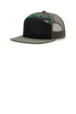 Richardson 7-Panel Trucker 168 Black/ Green Camo/ Loden