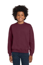 Gildan Youth Heavy Blend Crewneck Sweatshirt. 18000B Maroon