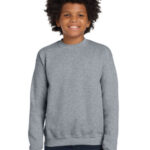 Gildan Youth Heavy Blend Crewneck Sweatshirt. 18000B Sport Grey