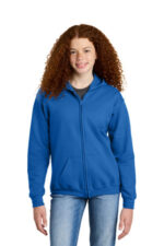 Gildan Youth Heavy Blend Full-Zip Hooded Sweatshirt. 18600B Royal