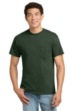 Gildan - Ultra Cotton 100% US Cotton T-Shirt with Pocket. 2300 Forest Green