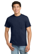 Gildan - Ultra Cotton 100% US Cotton T-Shirt with Pocket. 2300 Navy