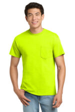 Gildan - Ultra Cotton 100% US Cotton T-Shirt with Pocket. 2300 Safety Green