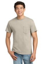 Gildan - Ultra Cotton 100% US Cotton T-Shirt with Pocket. 2300 Sand