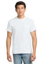 Gildan - Ultra Cotton 100% US Cotton T-Shirt with Pocket. 2300 White