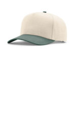 Richardson Full Fabric 5-Panel Champ 323FPC Cream/ Cream/ Dark Green