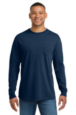 COMFORT COLORS Heavyweight Ring Spun Long Sleeve Pocket Tee. 4410 True Navy