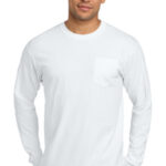 COMFORT COLORS Heavyweight Ring Spun Long Sleeve Pocket Tee. 4410 White