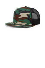 Richardson Acrylic-Wool Blend Flatbill Trucker 511 Green Camo/ Black