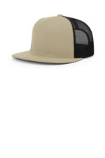 Richardson Acrylic-Wool Blend Flatbill Trucker 511 Khaki/ Black