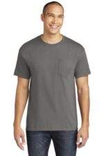 Gildan Heavy Cotton 100% Cotton Pocket T-Shirt. 5300 Charcoal