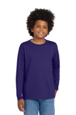 Gildan Youth Heavy Cotton 100% Cotton Long Sleeve T-Shirt. 5400B Purple