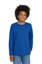Gildan Youth Heavy Cotton 100% Cotton Long Sleeve T-Shirt. 5400B Royal