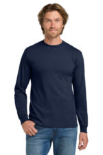 Gildan - Heavy Cotton 100% Cotton Long Sleeve T-Shirt. 5400 Navy