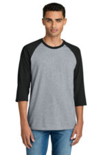 Gildan Heavy Cotton 3/4-Sleeve Raglan T-Shirt. 5700 Sport Grey/ Black