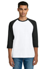 Gildan Heavy Cotton 3/4-Sleeve Raglan T-Shirt. 5700 White/ Black