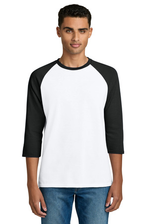 Gildan Heavy Cotton 3/4-Sleeve Raglan T-Shirt. 5700 White/ Black