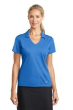Nike Women's Dri-FIT Vertical Mesh Polo. 637165 Brisk Blue