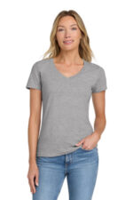 Gildan Softstyle Women's Fit V-Neck T-Shirt. 64V00L Sport Grey