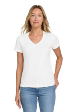 Gildan Softstyle Women's Fit V-Neck T-Shirt. 64V00L White