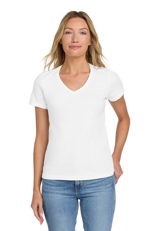 Gildan Softstyle Women's Fit V-Neck T-Shirt. 64V00L White