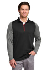 Nike Dri-FIT Stretch 1/2-Zip Cover-Up. 779795 Black/ Dark Grey/ Gym Red