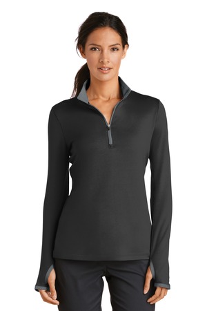 Nike Women's Dri-FIT Stretch 1/2-Zip Cover-Up. 779796 Black/ Dark Grey