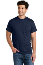 Gildan - DryBlend 50 Cotton/50 Poly Pocket T-Shirt. 8300 Navy