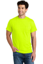 Gildan - DryBlend 50 Cotton/50 Poly Pocket T-Shirt. 8300 Safety Green