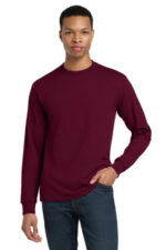 Gildan - DryBlend 50 Cotton/50 Poly Long Sleeve T-Shirt. 8400 Maroon