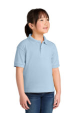 Gildan Youth DryBlend 6-Ounce Jersey Knit Sport Shirt. 8800B Light Blue