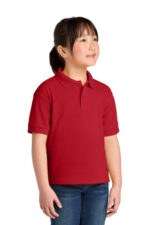 Gildan Youth DryBlend 6-Ounce Jersey Knit Sport Shirt. 8800B Red