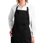 Port Authority Full-Length Apron with Pockets. A500 Black