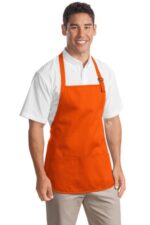 Port Authority Medium-Length Apron with Pouch Pockets. A510 Orange