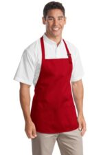 Port Authority Medium-Length Apron with Pouch Pockets. A510 Red