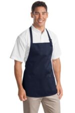 Port Authority Medium-Length Apron with Pouch Pockets. A510 Navy