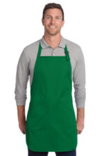 Port Authority Full-Length Two-Pocket Bib Apron. A600 Kelly Green