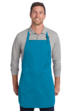 Port Authority Full-Length Two-Pocket Bib Apron. A600 Sapphire