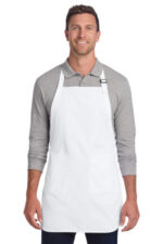 Port Authority Full-Length Two-Pocket Bib Apron. A600 White