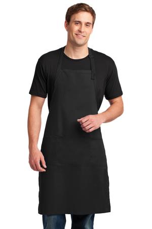Port Authority Easy Care Extra Long Bib Apron with Stain Release. A700 Black