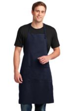 Port Authority Easy Care Extra Long Bib Apron with Stain Release. A700 Navy