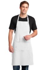 Port Authority Easy Care Extra Long Bib Apron with Stain Release. A700 White