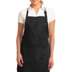Port Authority Easy Care Full-Length Apron with Stain Release. A703 Black