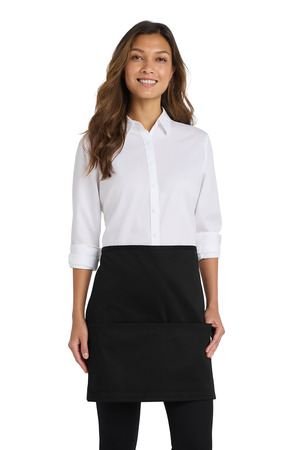 Port Authority Easy Care Half Bistro Apron with Stain Release. A706 Black