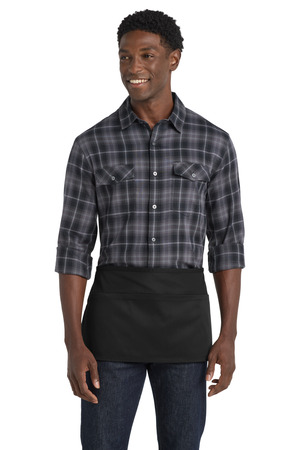 Port Authority Easy Care Reversible Waist Apron with Stain Release. A707 Black